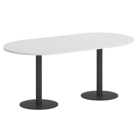 Home Office Стол овальный VR.SP-5-180.1 Белый Бриллиант/Металл Антрацит 1800*900*753 Home Office Стол овальный VR.SP-5-180.1 Белый Бриллиант/Металл Антрацит 1800*900*753