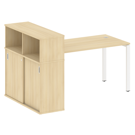 Metal System Стол письменный с шкафом-купе на П-образном м/к БП.РС-СШК-3.3 Т Акация Лорка/Металл Белый 1810*1120*1098 Metal System Стол письменный с шкафом-купе на П-образном м/к БП.РС-СШК-3.3 Т Акация Лорка/Металл Белый 1810*1120*1098
