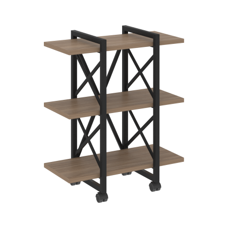 Loft Стеллаж на колесных опорах-3 полки VR.L-MST.K-3.4V Дуб Аризона/Металл Черный 800*400*968