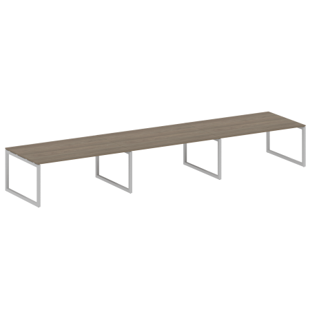 Metal System Quattro Переговорный стол (3 столешницы) на О-оразном м/к 50БО.ПРГ-3.5 Вяз Благородный/Металл Серый 5400*1235*750