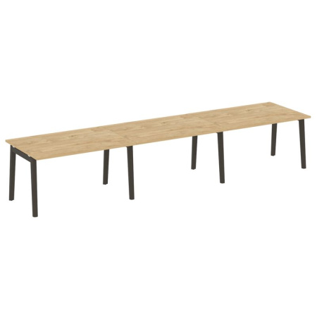 Onix Wood Стол переговорный (3 столешницы) OW.PRG-3.3 Тиквуд Светлый/Дуб Темный/Металл Антрацит 4140*980*750