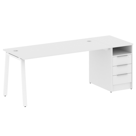Metal System Рабочая станция с тумбой на А-образном м/к БА.РС-СТП-1.4 Белый/Металл Белый 2012*720*750 Metal System Рабочая станция с тумбой на А-образном м/к БА.РС-СТП-1.4 Белый/Металл Белый 2012*720*750