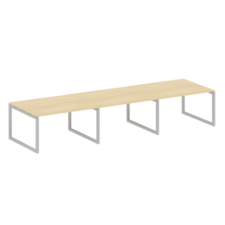 Metal System Quattro Переговорный стол (3 столешницы) на О-оразном м/к 50БО.ПРГ-3.3 Акация Лорка/Металл Серый 4200*1235*750
