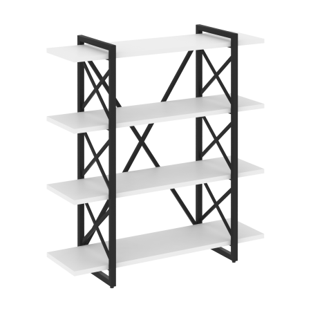 Loft Стеллаж на рег. опорах-4 полки VR.L-MST.O-4.8V Белый Бриллиант/Металл Черный 1200*400*1280