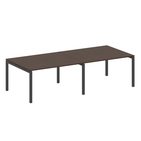 Metal System Quattro Переговорный стол (2 столешницы) на П-образном м/к 50БП.ПРГ-2.3 Венге Цаво/Металл Антрацит 2800*1235*750