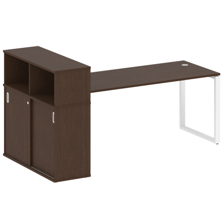 Metal System Стол письменный с шкафом-купе на О-образном м/к БО.РС-СШК-3.5 Т Венге Цаво/Металл Белый 2210*1120*1098 Metal System Стол письменный с шкафом-купе на О-образном м/к БО.РС-СШК-3.5 Т Венге Цаво/Металл Белый 2210*1120*1098