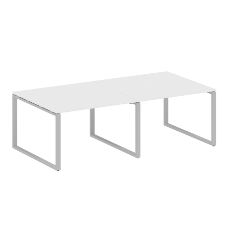 Metal System Переговорный стол (2 столешницы) на О-образном м/к БО.ПРГ-2.2 Белый/Металл Серый 2400*1235*750 Metal System Переговорный стол (2 столешницы) на О-образном м/к БО.ПРГ-2.2 Белый/Металл Серый 2400*1235*750