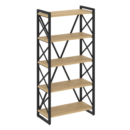 Loft Стеллаж на рег. опорах-5 полок VR.L-MST.O-5.8 Тиквуд Светлый/Металл Черный 800*400*1650