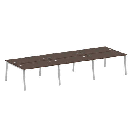 Metal System Рабочая станция на 6 мест на А-образном м/к БА.СМ-6.3 Венге Цаво/Металл Серый 4200*1475*750 Metal System Рабочая станция на 6 мест на А-образном м/к БА.СМ-6.3 Венге Цаво/Металл Серый 4200*1475*750