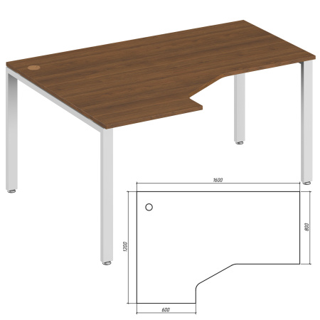 Trend Metal TDM32215634 Эргономичный стол левый 1600x1200x750 орех экко