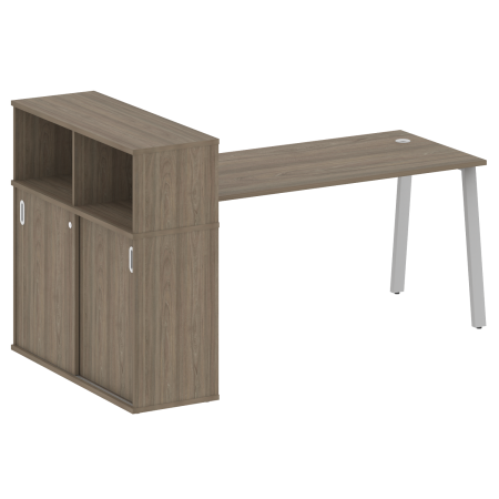 Metal System Стол письменный с шкафом-купе на А-образном м/к БА.РС-СШК-3.4 Т Вяз Благородный/Металл Серый 2010*1120*1098 Metal System Стол письменный с шкафом-купе на А-образном м/к БА.РС-СШК-3.4 Т Вяз Благородный/Металл Серый 2010*1120*1098