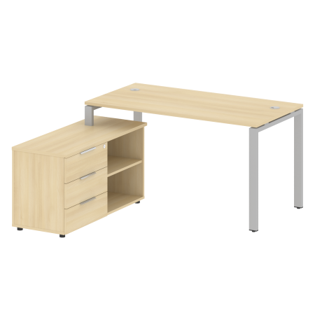 Metal System Рабочая станция с тумбой на П-образном м/к БП.РС-СТС-2.3 (L) Акация Лорка/Металл Серый 1500*1520*750 Metal System Рабочая станция с тумбой на П-образном м/к БП.РС-СТС-2.3 (L) Акация Лорка/Металл Серый 1500*1520*750