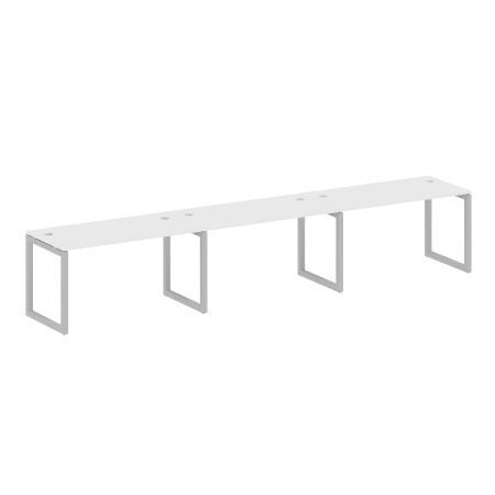 Metal System Quattro Рабочая станция на 3 места на О-образном м/к 50БО.СМ-3.3 Белый/Металл Серый 4200*720*750