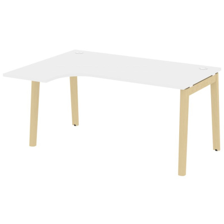 Onix Wood Стол эргономичный левый OW.SA-4 (L) Белый Бриллиант/Дуб Светлый/Металл Белый 1580*1180*750 (800/460)