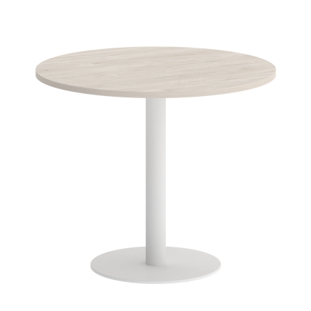 Home Office Стол круглый VR.SP-5-90.1 Денвер Светлый/Металл Белый 900*900*753 Home Office Стол круглый VR.SP-5-90.1 Денвер Светлый/Металл Белый 900*900*753
