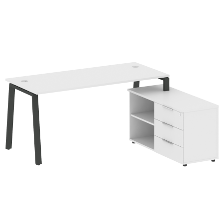 Metal System Рабочая станция с тумбой на А-образном м/к БА.РС-СТС-2.4 (R) Белый/Металл Антрацит 1700*1520*750 Metal System Рабочая станция с тумбой на А-образном м/к БА.РС-СТС-2.4 (R) Белый/Металл Антрацит 1700*1520*750