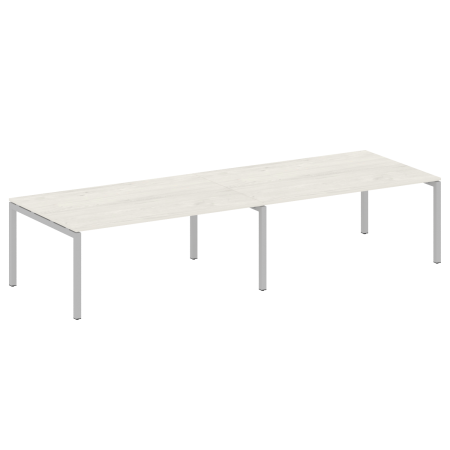 Metal System Quattro Переговорный стол (2 столешницы) на П-образном м/к 50БП.ПРГ-2.5 Дуб Наварра/Металл Серый 3600*1235*750