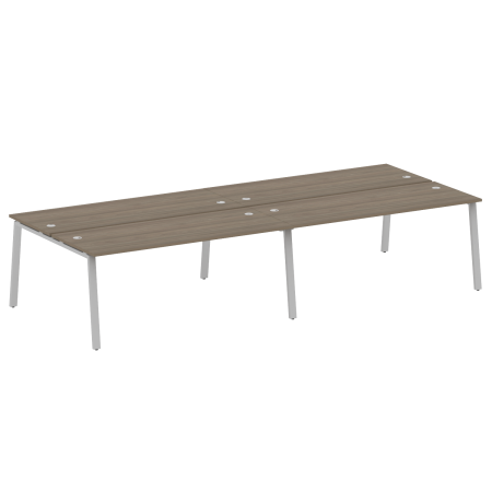 Metal System Рабочая станция на 4 места на А-образном м/к БА.СМ-4.5 Вяз Благородный/Металл Серый 3600*1475*750 Metal System Рабочая станция на 4 места на А-образном м/к БА.СМ-4.5 Вяз Благородный/Металл Серый 3600*1475*750