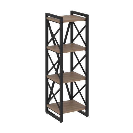 Loft Стеллаж на рег. опорах-4 полки VR.L-MST.O-4.4 Дуб Аризона/Металл Черный 400*400*1280