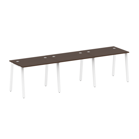 Metal System Рабочая станция на 3 места на А-образном м/к БА.СМ-3.1 Венге Цаво/Металл Белый 3000*720*750 Metal System Рабочая станция на 3 места на А-образном м/к БА.СМ-3.1 Венге Цаво/Металл Белый 3000*720*750