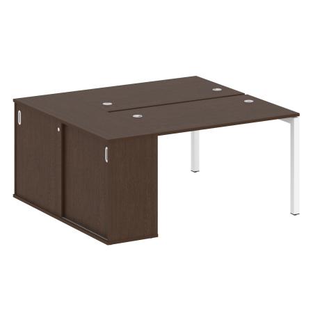 Metal System Quattro Рабочая станция с шкафом-купе на П-образном м/к 50БП.РС-СШК-1.2 Т Венге Цаво/Металл Белый 1610*1475*750