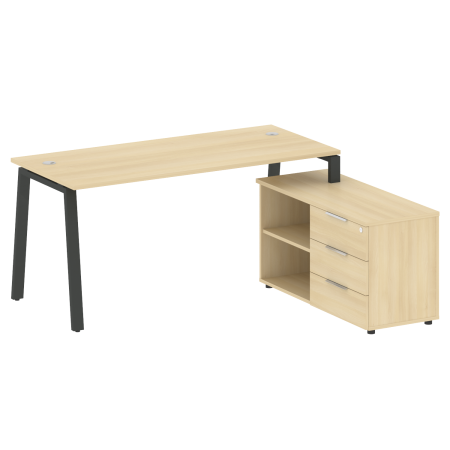 Metal System Рабочая станция с тумбой на А-образном м/к БА.РС-СТС-2.4 (R) Акация Лорка/Металл Антрацит 1700*1520*750 Metal System Рабочая станция с тумбой на А-образном м/к БА.РС-СТС-2.4 (R) Акация Лорка/Металл Антрацит 1700*1520*750