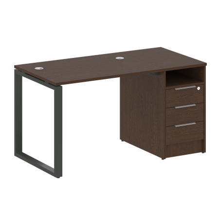 Metal System Рабочая станция с тумбой на О-образном м/к БО.РС-СТП-1.1 Венге Цаво/Металл Антрацит 1412*720*750 Metal System Рабочая станция с тумбой на О-образном м/к БО.РС-СТП-1.1 Венге Цаво/Металл Антрацит 1412*720*750