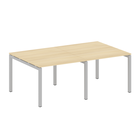 Metal System Quattro Переговорный стол (2 столешницы) на П-образном м/к 50БП.ПРГ-2.1 Акация Лорка/Металл Серый 2000*1235*750