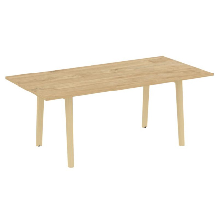 Onix Wood Direct Стол переговорный OW.PRG-19 Тиквуд Светлый/Дуб Светлый/Металл Белый 1980*980*750