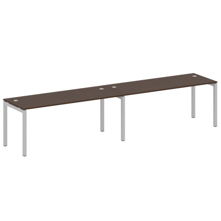 Metal System Quattro Рабочая станция на 2 места на П-образном м/к 50БП.СМ-2.5 Венге Цаво/Металл Серый 3600*720*750