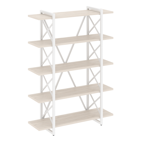 Loft Стеллаж на рег. опорах-5 полок VR.L-MST.O-5.8V Денвер Светлый/Металл Белый 1200*400*1650