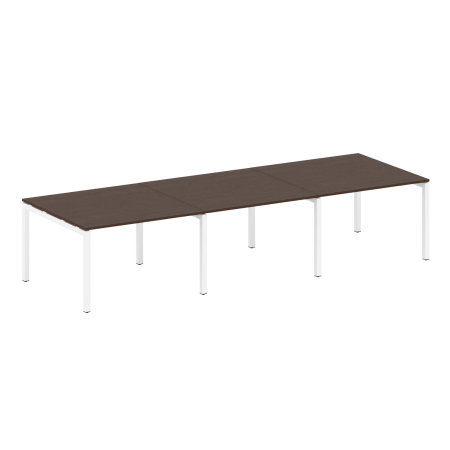 Metal System Quattro Переговорный стол (3 столешницы) на П-оразном м/к 50БП.ПРГ-3.2 Венге Цаво/Металл Белый 3600*1235*750