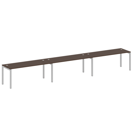 Metal System Quattro Рабочая станция на 3 места на П-образном м/к 50БП.СМ-3.5 Венге Цаво/Металл Серый 5400*720*750