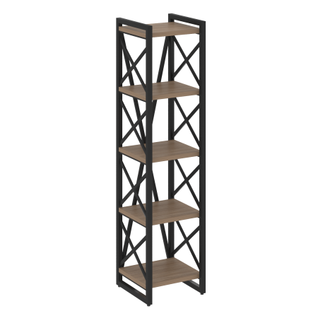 Loft Стеллаж на рег. опорах-5 полок VR.L-MST.O-5.4 Дуб Аризона/Металл Черный 400*400*1650