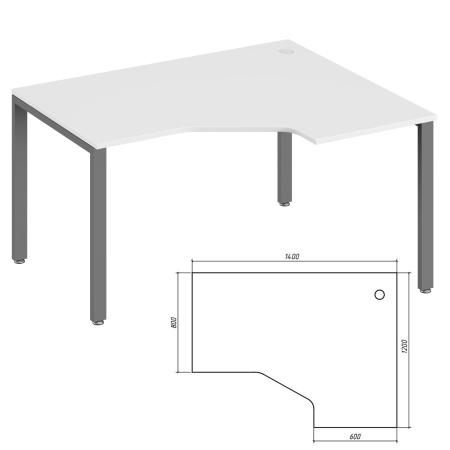 Trend Metal TDM32215345 Эргономичный стол правый 1400x1200x750 белый