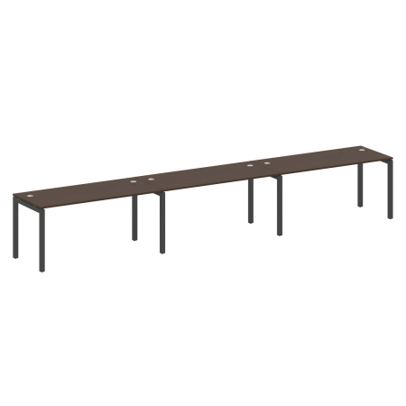 Metal System Quattro Рабочая станция на 3 места на П-образном м/к 50БП.СМ-3.4 Венге Цаво/Металл Антрацит 4800*720*750