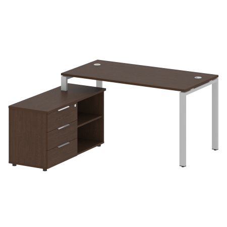 Metal System Рабочая станция с тумбой на П-образном м/к БП.РС-СТС-2.3 (L) Венге Цаво/Металл Серый 1500*1520*750 Metal System Рабочая станция с тумбой на П-образном м/к БП.РС-СТС-2.3 (L) Венге Цаво/Металл Серый 1500*1520*750