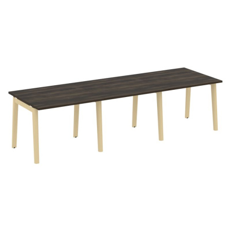 Onix Wood Стол переговорный (3 столешницы) OW.PRG-3.1 Дуб Мали/Дуб Светлый/Металл Белый 2940*980*750