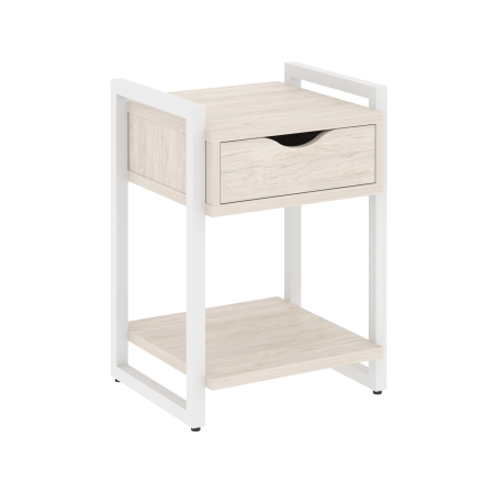 Loft Тумба на регулируемых опорах с ящ. и полкой VR.L-T1.O Денвер Светлый/Металл Белый 500*460*719
