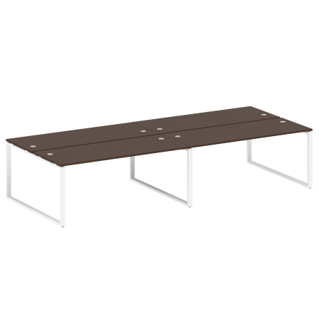 Metal System Рабочая станция на 4 места на О-образном м/к БО.СМ-4.5 Венге Цаво/Металл Белый 3600*1475*750 Metal System Рабочая станция на 4 места на О-образном м/к БО.СМ-4.5 Венге Цаво/Металл Белый 3600*1475*750