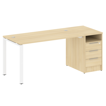 Metal System Рабочая станция с тумбой на П-образном м/к БП.РС-СТП-1.3 Акация Лорка/Металл Белый 1812*720*750 Metal System Рабочая станция с тумбой на П-образном м/к БП.РС-СТП-1.3 Акация Лорка/Металл Белый 1812*720*750