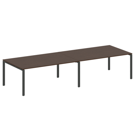 Metal System Переговорный стол (2 столешницы) на П-образном м/к БП.ПРГ-2.5 Венге Цаво/Металл Антрацит 3600*1235*750