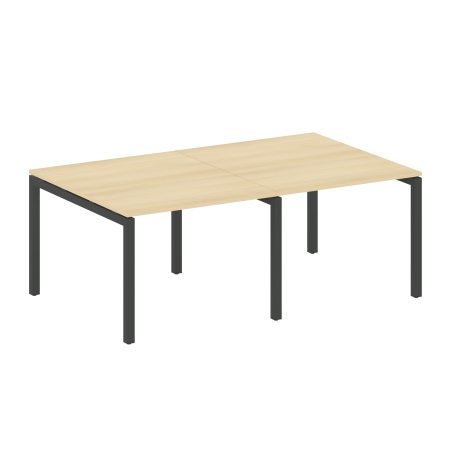 Metal System Quattro Переговорный стол (2 столешницы) на П-образном м/к 50БП.ПРГ-2.1 Акация Лорка/Металл Антрацит 2000*1235*750