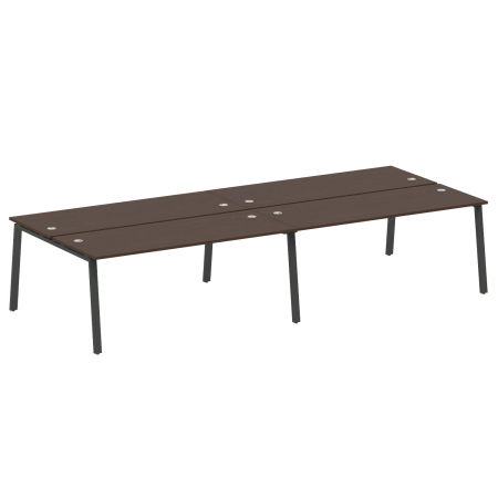 Metal System Рабочая станция на 4 места на А-образном м/к БА.СМ-4.5 Венге Цаво/Металл Антрацит 3600*1475*750 Metal System Рабочая станция на 4 места на А-образном м/к БА.СМ-4.5 Венге Цаво/Металл Антрацит 3600*1475*750