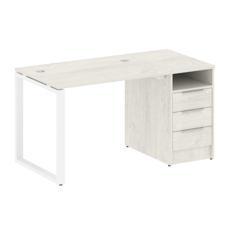 Metal System Рабочая станция с тумбой на О-образном м/к БО.РС-СТП-1.1 Дуб Наварра/Металл Белый 1412*720*750 Metal System Рабочая станция с тумбой на О-образном м/к БО.РС-СТП-1.1 Дуб Наварра/Металл Белый 1412*720*750
