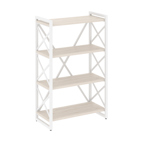 Loft Стеллаж на рег. опорах-4 полки VR.L-MST.O-4.8 Денвер Светлый/Металл Белый 800*400*1280