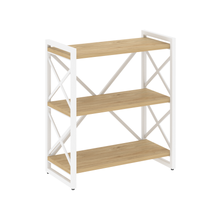Loft Стеллаж на рег. опорах-3 полки VR.L-MST.O-3.8 Тиквуд Светлый/Металл Белый 800*400*910