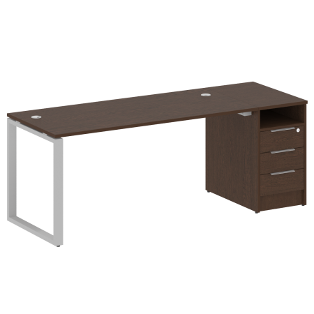 Metal System Рабочая станция с тумбой на О-образном м/к БО.РС-СТП-1.4 Венге Цаво/Металл Серый 2012*720*750 Metal System Рабочая станция с тумбой на О-образном м/к БО.РС-СТП-1.4 Венге Цаво/Металл Серый 2012*720*750