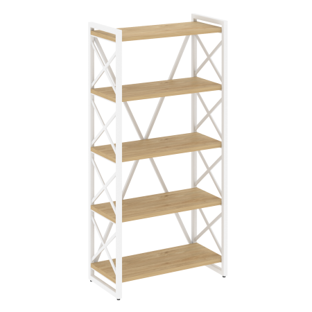 Loft Стеллаж на рег. опорах-5 полок VR.L-MST.O-5.8 Тиквуд Светлый/Металл Белый 800*400*1650