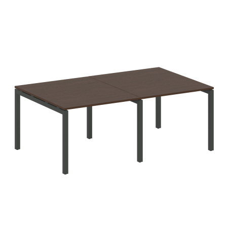 Metal System Quattro Переговорный стол (2 столешницы) на П-образном м/к 50БП.ПРГ-2.1 Венге Цаво/Металл Антрацит 2000*1235*750